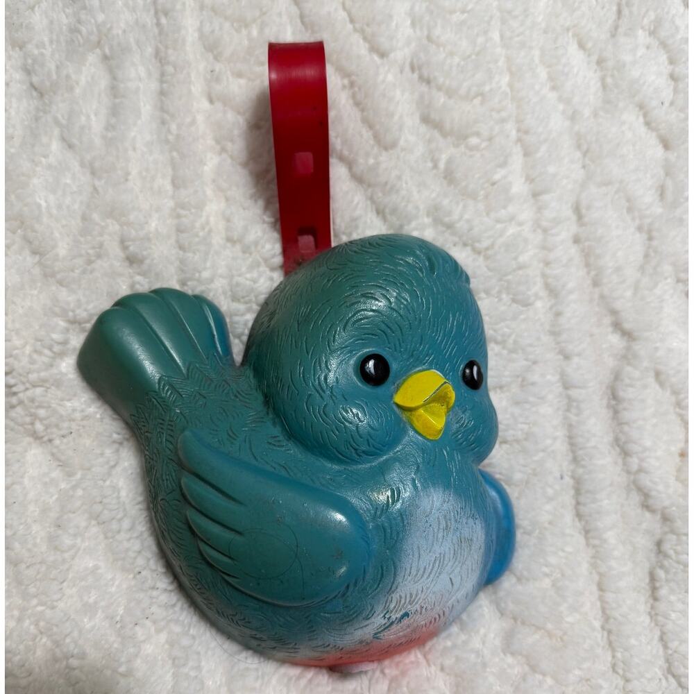 Vintage 1968 Fisher-Price Pull-A-Tune Blue Bird Music Box Crib Toy